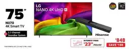 Visions Electronics LG 75 NU70 4K Smart TV + 2.1 Channel Soundbar System offer