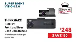 Visions Electronics THINKWARE Q200 2K Front and Rear Dash Cam Bundle offer