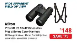 Visions Electronics Nikon Prostaff P3 10x42 Binoculars Plus a Bonus Carry Harness offer