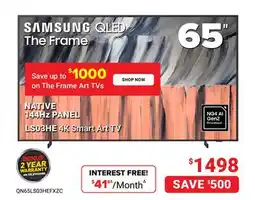 Visions Electronics Samsung QLED LS03HE 4K Smart Art TV 65 offer