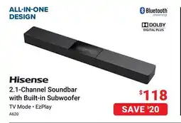 Visions Electronics Hisense 2.1-Channel Soundbar with Built-in Subwoofer offer
