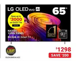 Visions Electronics LG OLED evo AI B6 EUA 4K Smart TV 65 offer