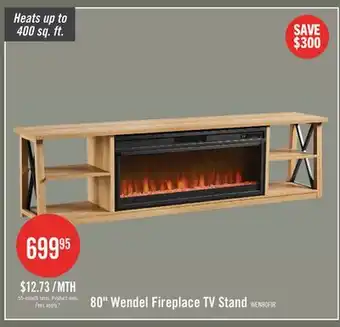 The Brick Wendel 80 Electric Fireplace Tv Stand with Storage for TVs up to 85 – Natural Oak offer