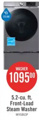 The Brick Samsung 5.2 Cu. Ft. Front-Load Steam Washer - Grey - Stackable - WF45B6300AP/US offer