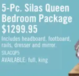 The Brick Silas 5pc Bedroom Set with Platform Bed, Dresser & Mirror, LED, Rustic Brown - Queen Size offer