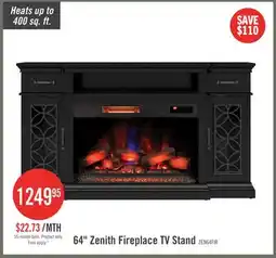 The Brick Zenith 64 Electric Fireplace TV Stand with Storage for TVs up to 70 - Black offer