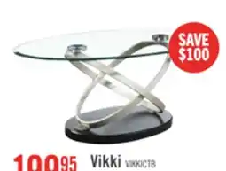 The Brick Vikki 48 Modern Oval Glass Top Coffee Table - Glass with Metal Base offer