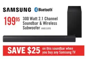 The Brick SAMSUNG B-Series 2.1 Channel Soundbar with Wireless Subwoofer (HW-B550F/ZC) offer