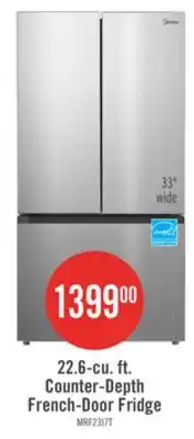 The Brick Midea 22.6 Cu. Ft. 33 Counter-Depth French Door Refrigerator with Ice Maker - MRF23I7AST offer
