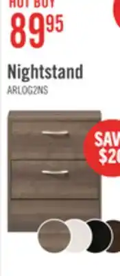 The Brick Arlo Bedside 2-Drawer Nightstand, 18.3W x 22H, Made in Canada - Grey/Brown offer