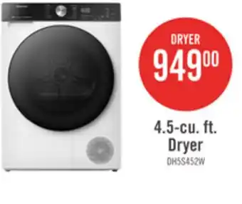 The Brick Hisense 24 4.5 Cu. Ft. Dryer with Ventless Heat Pump Technology - White - DH5S452BW offer
