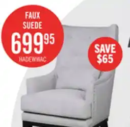 The Brick Haden 30 Faux Suede Fabric Accent Chair with Wood Base and Nailhead Trim - Walks Dove Grey offer