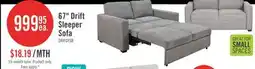 The Brick Drift 66.5 Linen-Look Fabric Sleeper Sofa with Track Arms - Grey offer
