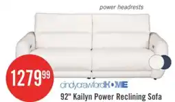 The Brick Cindy Crawford Home Kailyn 92 Fabric Power Reclining Sofa with Power Headrests - Beige offer