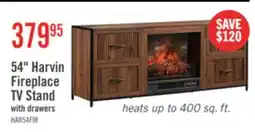 The Brick Harvin 54 Electric Fireplace TV Stand with Storage for TVs up to 60 – Brown Oak offer