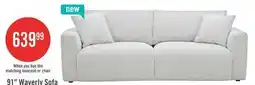 The Brick Waverly 90.94 Contemporary Fabric Sofa with Removable Back Cushion - Linen offer
