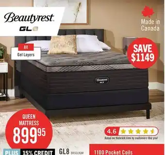 The Brick Beautyrest GL8 Eurotop Plush Queen Mattress offer