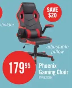 The Brick Phoenix 26.7 Ergonomic Gaming Chair with Lumbar Cushion - Black & Red offer