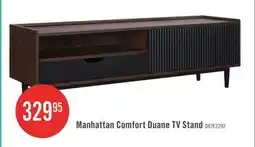 The Brick Manhattan Comfort Duane 59.25 Modern Ribbed TV Stand - Dark Brown & Black offer