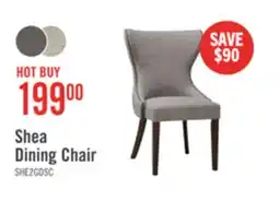 The Brick Shea Wing-Back Dining Chair with Linen-Look Fabric, Wood - Grey offer