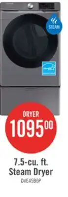 The Brick Samsung 7.5 Cu. Ft. Electric Dryer with Steam - Grey - Stackable - DVE45B6305P/AC offer