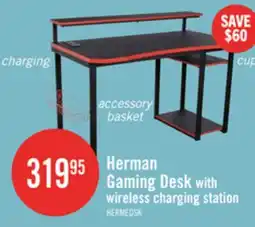 The Brick Herman Gaming Desk with wireless charging station offer