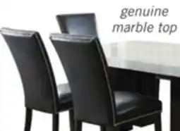 The Brick Cami 7pc Dining Set with Table & 6 Black Chairs, Genuine Marble Top, 70W offer