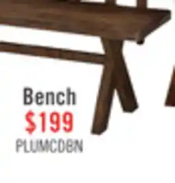 The Brick Plum Dining Bench, Wood, Live-Edge Look, 47.25W- Nutmeg Brown offer