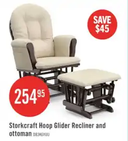 The Brick Storkcraft Hoop Glider Recliner and ottoman offer