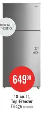 The Brick Midea 18 Cu. Ft. Top-Freezer Refrigerator - MT18DDSCR1RCM offer