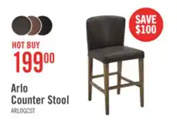 The Brick Arlo Counter-Height Stool with Vegan Leather Fabric, 26H - Charcoal offer