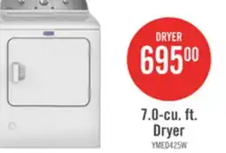 The Brick Maytag 7.0 Cu. Ft. Electric Dryer - White - YMED4205SW offer