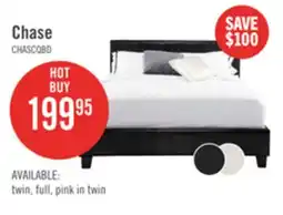 The Brick Chase Upholstered Bed in Brown Vegan-Leather Fabric - Queen Size offer