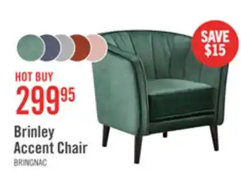 The Brick Brinley 29 Velvet Fabric Accent Chair with Wood Legs - Green offer