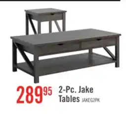 The Brick Jake 47.25 Rustic 2-Pack Coffee + End Table with Storage and Shelf - Distressed Grey offer
