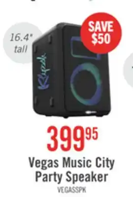 The Brick Klipsch Vegas Music City Light Up Party Speaker (Vegas) offer