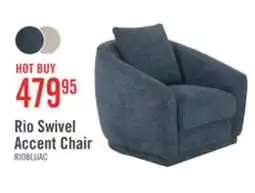 The Brick Rio 34.5 Chenille Fabric Swivel Accent Chair - Blue offer