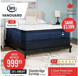 The Brick Serta Vanguard Stonebridge Eurotop Medium Queen Mattress offer