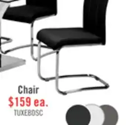 The Brick Tuxedo Dining Chair with Vegan-Leather Fabric, Metal - Black offer
