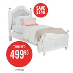 The Brick Livy Panel Bed for Kids, White, Vegan Leather - Twin Size offer