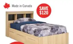 The Brick Riley Mates Bed with Bookcase Headboard Set for Kids, Made in Canada, Natural - Twin Size offer