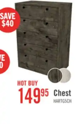 The Brick Hart Bedroom Chest of Drawers, 5-Drawer, 24.6W x 36.2H, Made in Canada - Grey offer
