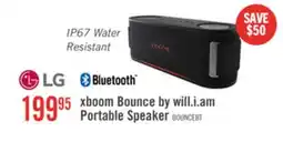 The Brick LG xboom Bounce by will.i.am IP67 Water Resistant Bluetooth Portable Speaker (BOUNCE.ACANLBK) offer