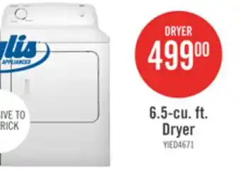 The Brick Inglis 6.5 Cu. Ft. Electric Dryer - White - YIED4671EW offer