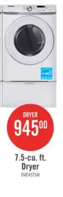 The Brick Samsung 5.2 Cu. Ft. Front-Load Washer and 7.5 Cu. Ft. Electric Dryer - White offer