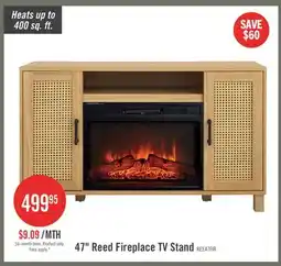 The Brick Reed 47 Contemporary Electric Fireplace with Storage – Light Teak offer