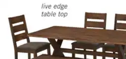 The Brick Plum 6pc Dining Set with Table, Bench & 4 Chairs, Wood, Live-Edge Look, 70.75W- Nutmeg Brown offer