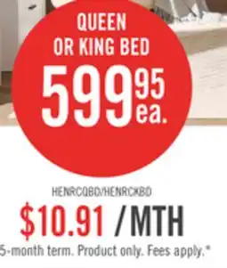The Brick Scott Living Henri Panel Bed with Headboard & Frame, Wood, Brown - Queen Size offer