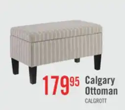 The Brick Calgary 32 Storage Fabric Ottoman - Grey Striped offer