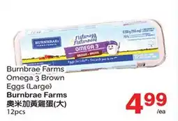 T&T Supermarket BURNBRAE FARMS OMEGA 3 BROWN EGGS (LARGE), 12PCS offer